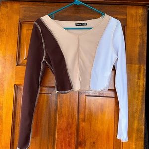 SHIEN Multicolor Cropped Longsleeve